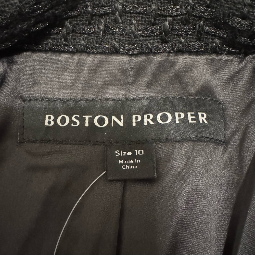 Boston Proper Black Fringed Cropped Blazer - NWT - Picture 5 of 8
